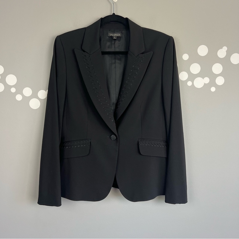 Tahari Crepe Jacket Blazer Size 10
